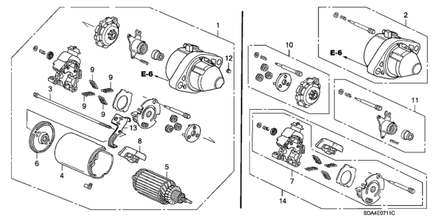 2003 Honda Accord Starter Motor (Mitsuba) (L4) Diagram