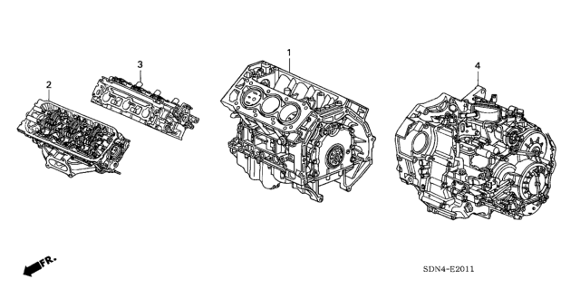 2005 Honda Accord Engine Assy. - Transmission Assy. (V6) Diagram