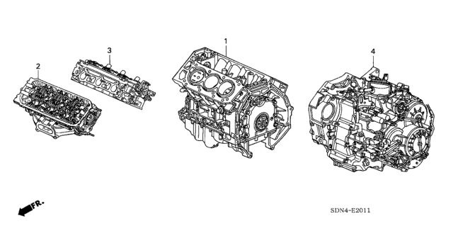 2005 Honda Accord General, Front Cylinder Head Diagram for 10004-RCB-A00