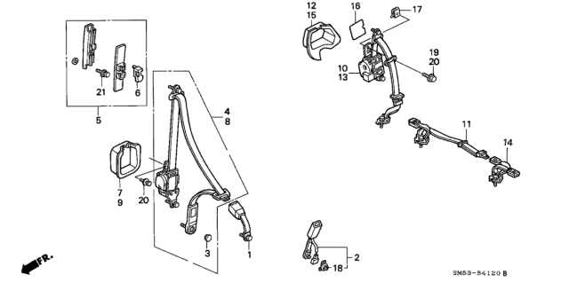 1991 Honda Accord Seat Belt Diagram