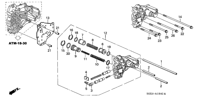 2003 Honda Odyssey 5 Door EX KA 5AT AT Top Accumulator Body Diagram