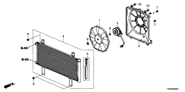 2021 Honda Insight A/C Condenser Diagram