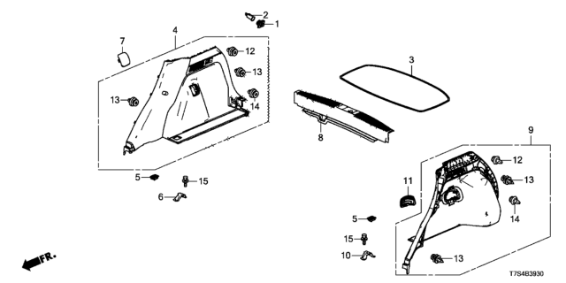 2018 Honda HR-V Side Lining Diagram