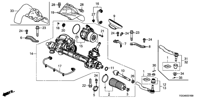 2019 Honda Civic Rack Assembly, Power Steering (Eps) (Service) Diagram for 53620-TGG-A52