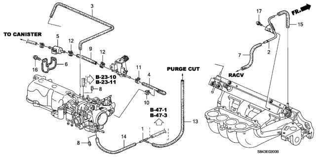 1999 Honda Accord Install Pipe - Tubing Diagram