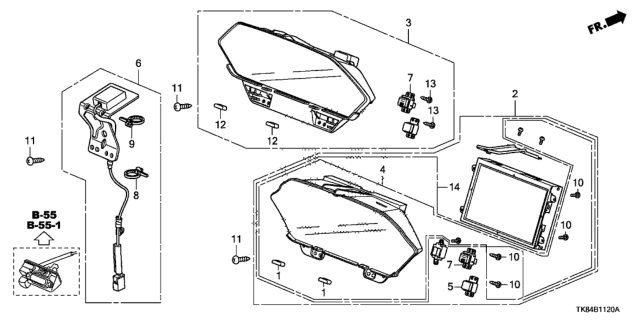 2011 Honda Odyssey Display Assy., Information Center Diagram for 39710-TK8-307