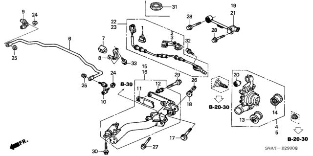 2003 Honda CR-V Rear Lower Arm Diagram