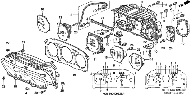 1999 Honda Civic Meter Components Diagram