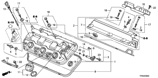 2011 Honda Crosstour 5 Door EXL (2WD) KA 5AT Cylinder Head Cover (V6) Diagram