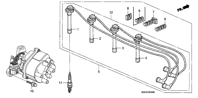 1996 Honda Civic Wire, Ignition (Prestolite Wire) Diagram for 32722-P2F-A03