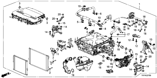 2017 Honda Clarity Fuel Cell 4 Door D (CLARITY FCV) KA 1AT O-Ring Set Diagram 6