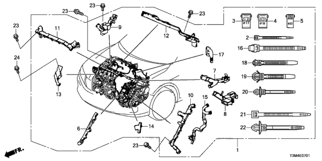 2017 Honda Accord Engine Wire Harness (V6) Diagram
