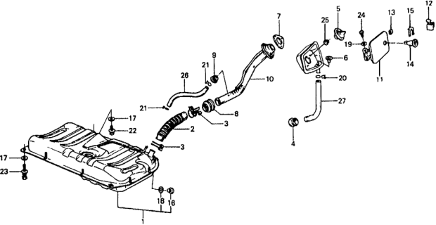 1979 Honda Civic Fuel Tank Diagram