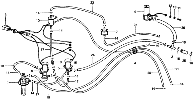 1976 Honda Civic MT Control Valve Diagram