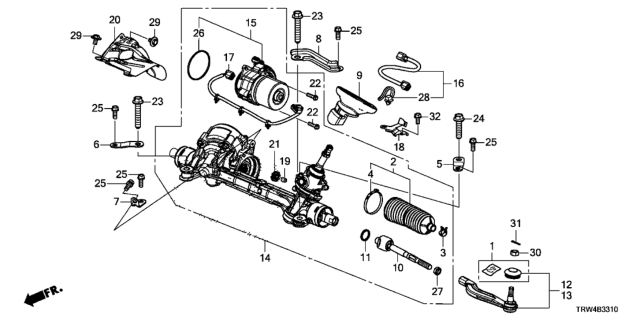 2019 Honda Clarity Plug-In Hybrid P.S. Gear Box Diagram