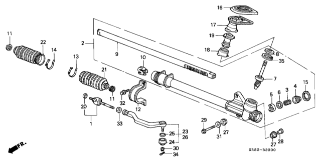1994 Honda Civic 2 Door DX KA 5MT Steering Gear Box Diagram