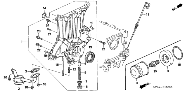 2005 Honda Insight Pump Assembly, Oil Diagram for 15100-PHM-013