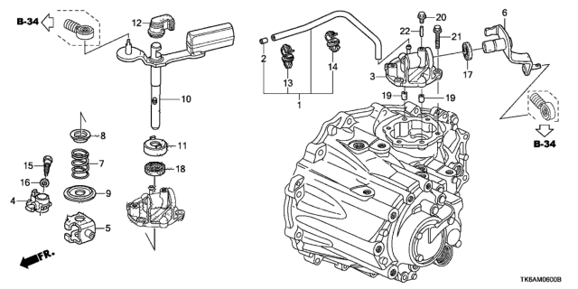 2013 Honda Fit 5 Door FIT (SAYAMA PLANT) KA 5MT MT Shift Lever Diagram