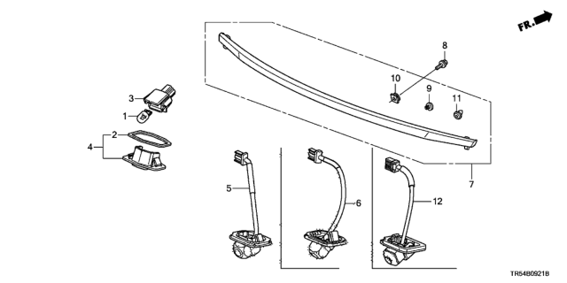 2015 Honda Civic License Light - Rear Camera Diagram