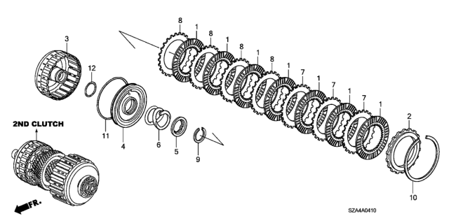 2012 Honda Pilot AT Clutch (2nd) Diagram