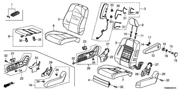 2017 Honda Odyssey Heater, Right Front Seat Cushion Diagram for 81134-TK8-A41