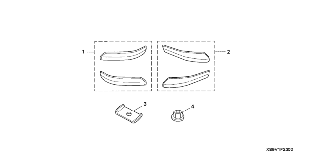 2004 Honda Pilot 5 Door EXL KL 5AT Bumper Garnish (Front/Rear) Diagram