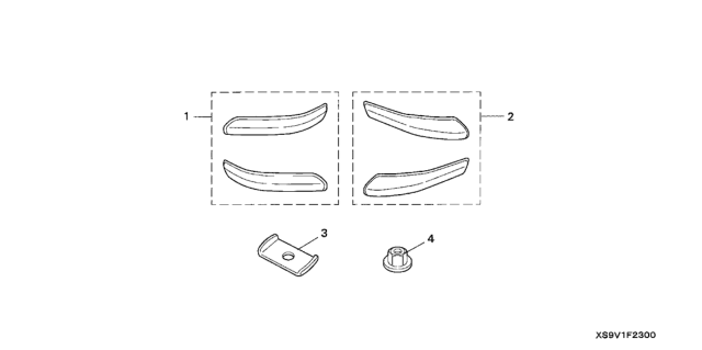 2004 Honda Pilot Garnish, Bumper (FR/RR) Diagram for 08F23-S9V-100