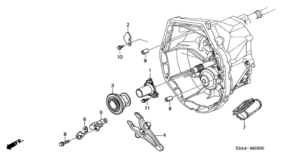 2005 Honda S2000 2 Door S2000 KA 6MT MT Clutch Release Diagram