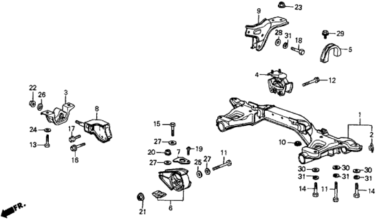 1986 Honda CRX Plate, Nut Holder Diagram for 50823-SB2-900