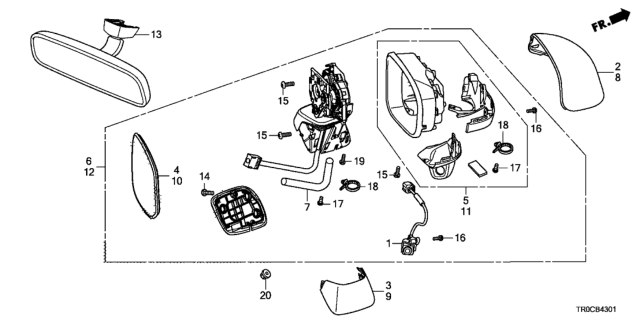 2014 Honda Civic Cover, R. Base *YR600M* (KONA COFFEE METALLIC) Diagram for 76202-TR0-A21ZY