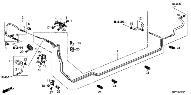 2016 Honda Civic Hose Comp,Fuel Fe Diagram for 16722-5BA-A01