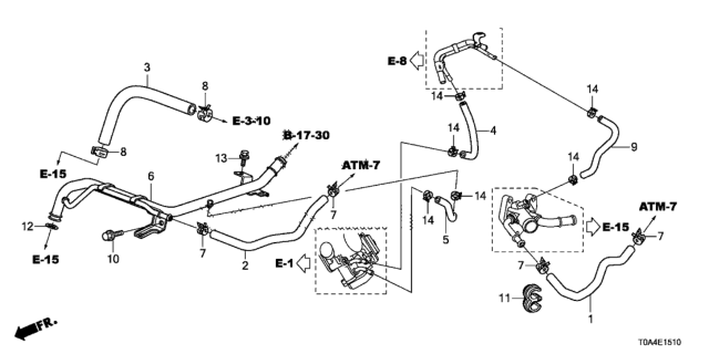 2012 Honda CR-V Hose A, Breather Heater Diagram for 19514-RLF-000