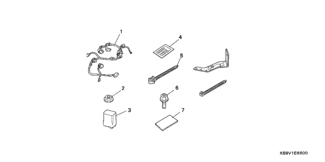 2004 Honda Pilot 5 Door LX KA 5AT Keyless Entry System Attachment Diagram