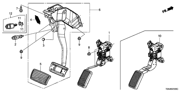 2016 Honda CR-V Pedal Assy,Accel Diagram for 17800-T1W-A01