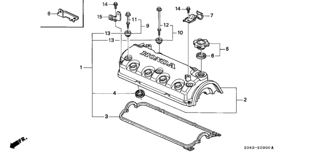 1997 Honda Civic Cylinder Head Cover Diagram