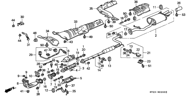 1994 Honda Accord Exhaust Pipe Diagram