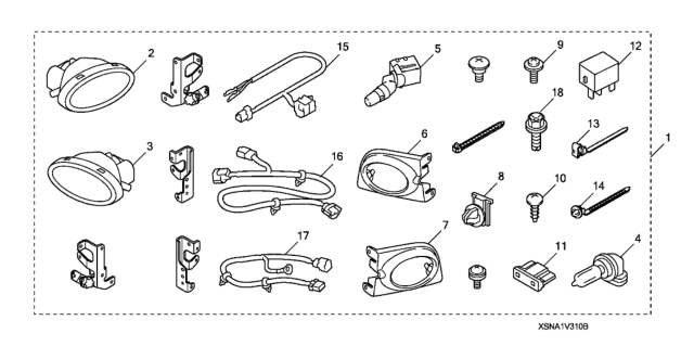 2008 Honda Civic 4 Door EX KA 5AT Foglight Kit Diagram