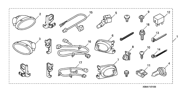 2008 Honda Civic Kit, Foglight Diagram for 08V31-SNA-101B