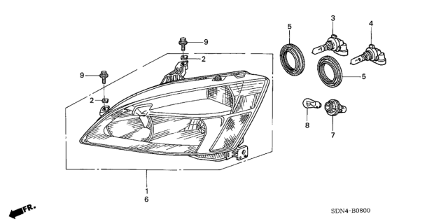 2003 Honda Accord Headlight Diagram