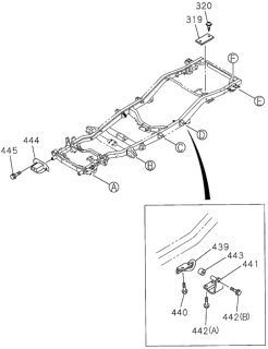 1996 Honda Passport Cab Mounting (Frame Side) Diagram 1