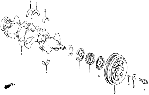 1986 Honda Civic Crankshaft Diagram for 13310-PE1-010