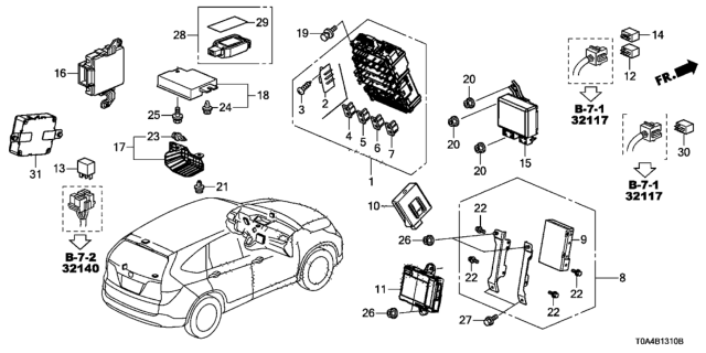 2012 Honda CR-V Box Assembly, Fuse (Rewritable) Diagram for 38200-T0A-A01