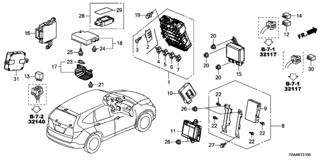 2014 Honda CR-V Control Unit (Cabin) Diagram 1