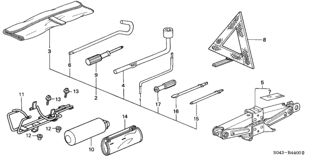 1997 Honda Civic Tools - Jack Diagram