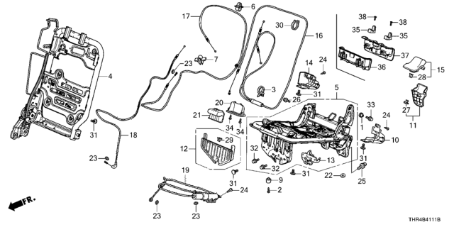 2022 Honda Odyssey FRAME COMP R,RR CUSH Diagram for 82136-THR-L01ZC
