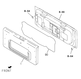 2002 Honda Passport Pad, Back Door Trim *181* (BEIGE) Diagram for 8-97291-591-3