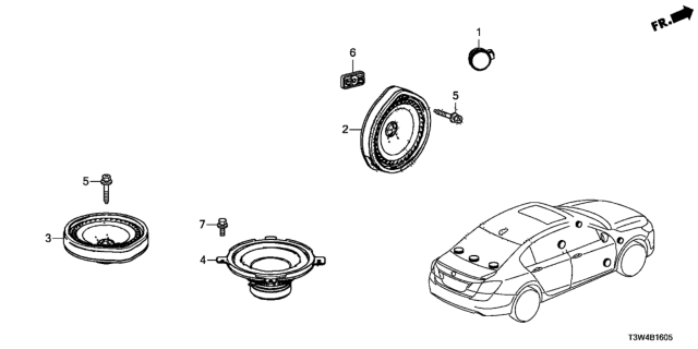 2017 Honda Accord Hybrid 4 Door HYBRID (EXL) KA CVT Speaker Diagram