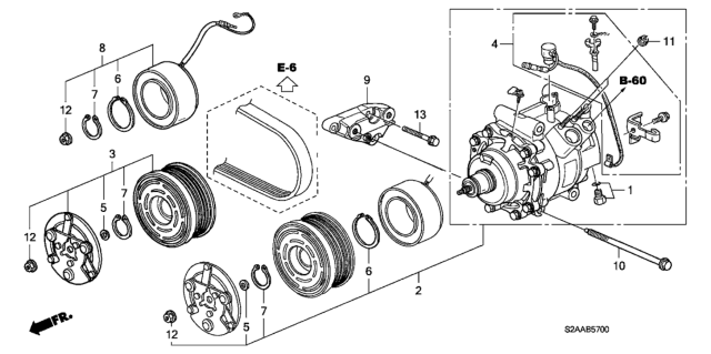 2008 Honda S2000 A/C Compressor Diagram