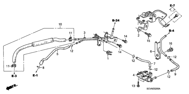 2007 Honda Element Install Pipe - Tubing Diagram