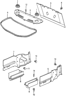 1982 Honda Accord Garnish, L. Trunk Side Diagram for 83833-SA6-670